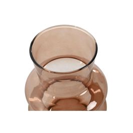 DKD Home Decor Jarron Moderno Decorativo de Cristal Color Ámbar 11.5 cm Ancho x 11.5 cm Largo x 19.5 cm Alto