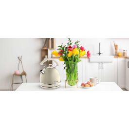 Ariete 2877/03 Hervidor Vintage Beige 1.7 Litros, Filtro Anti Cal, Apagado Automático