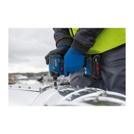 Bosch GDR 18V-220 C Akku-Drehschlagschrauber, Taladro Percutor de Pistola Profesional 18V, Sin Escobillas, 3 Velocidades, Par Máx. 220 Nm, 1/4", Color Azul, Incluye Funda