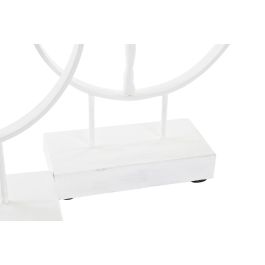DKD Home Decor Figura Decorativa Moderna Bailarina Blanca de Aluminio y Madera de Mango 9x33x23 cm Set de 2 Unidades