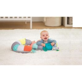 Infantino Cojín de actividad Tummy Time 2 en 1 para bebés de 0 a 18 meses, desarrollo muscular, Gris y Multicolor Infantino Cojín de actividad Tummy Time 2 en 1 para bebés de 0 a 18 meses, desarrollo muscular, Gris y Multicolor