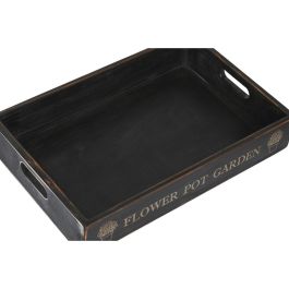 Bandeja Tradicional DKD Home Decor Negro 38 x 10 x 56 cm Set de 3