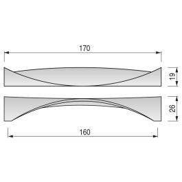 VIEFE Tirador Modelo Twisted Zamak, Acabado Níquel Satin, 160mm Entre Centros