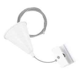 Kit de Suspensión para Carril Trifásico Blanco 1 Metro con Cable de Acero y Enganches, Permite Altura Regulable [HO-SUS-T-B]