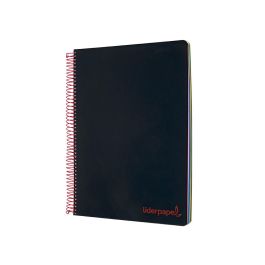 Cuaderno Espiral Liderpapel A4 Micro Wonder Tapa Plastico 120H 90 gr Cuadro 5 mm 5 Bandas 4 Taladros Color Negro