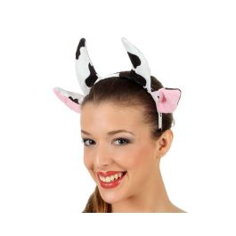 Diadema con Cuernos y Orejas de Vaca Blanco y Negro para Disfraces y Fiestas Temáticas Infantil/Adulto