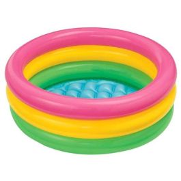 Intex Piscina Hinchable 3 Aros Colores con Suelo Hinchable para Niños de 1 a 3 Años, 86x25 cm