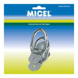 Micel AP03 92131 Blister de 2 anillas con placa para toldos, acero zincado Micel AP03 92131 Blister de 2 anillas con placa para toldos, acero zincado