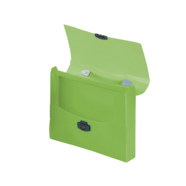 Liderpapel Carpeta Portadocumentos Broche Polipropileno DIN A4 Verde Transparente con Asa 55mm