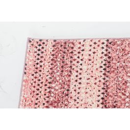 DKD Home Decor Alfombra Scandi Rosa Poliéster 240x60 cm 600 gsm Pack 2 Unidades