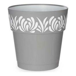 Stefanplast Maceta Gaia de Plástico 25 cm Gris, 7.5 L con Reserva de Agua (6 Unidades)