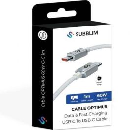 Cable USB-C a USB-C Subblim SUBCAB-C06010 1 m Blanco