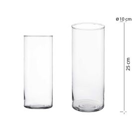 Jarrón de Cristal Cilíndrico Giftdecor - 10 cm diámetro x 25 cm alto, transparente (6 Unidades) Precio: 27.89000027. SKU: B15QA7VFP8
