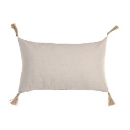 DKD Home Decor Cojín Boho de Algodón y Yute Crudo/Natural 50 x 30 cm (2 Unidades)