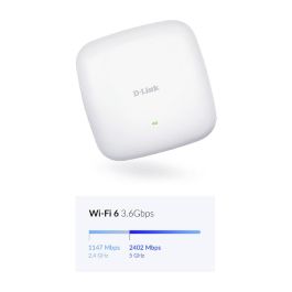 D-Link DAP-X2850 Punto de Acceso WiFi 6 PoE 3600Mbps 2.4GHz 5GHz Antenas 3.5/5.5dBi