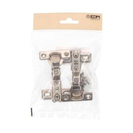 Edm Bisagra Cazoleta Super Acodada BC01 26mm Zincado Acero con Tornillos y Base Incluidos