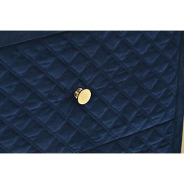 DKD Home Decor Mesita de Noche Glam Azul Dorado con 2 Cajones, en Velvet y Cristal, 60x35x74 cm DKD Home Decor Mesita de Noche Glam Azul Dorado con 2 Cajones, en Velvet y Cristal, 60x35x74 cm