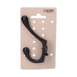 Edm Colgador de forja negro 13 x 5 cm