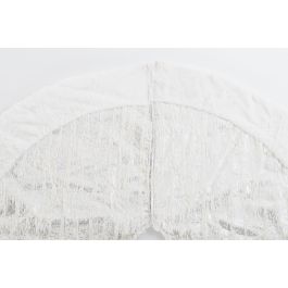 DKD Home Decor Base Moderna para Árbol de Navidad, Plateado y Blanco, 120x120x2 cm - Fabricada en Poliéster - Pack de 2 Unidades