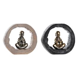 DKD Home Decor Figura Oriental Monje de Resina Dorado Negro 6.5 x 18.5 x 20.8 cm Pack 2 Unidades Precio: 17.93946. SKU: S3030047