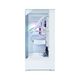 Zalman P40 Prism White Midi Tower PC, Caja de ordenador Blanco, Panel de vidrio templado, Iluminación RGB
