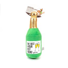 Gloria Champcane Mini Peluche para Perros Forma Botella Champán Verde