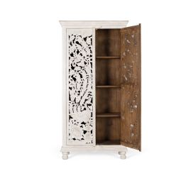 Giner y Colomer Armario de Madera de Mango Blanco Envejecido 180x90x40 cm