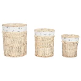 Cesta Ropa Shabby DKD Home Decor Natural 45 x 55 x 45 cm Set de 3
