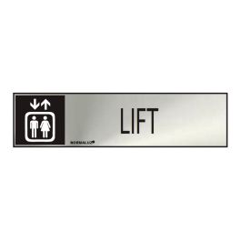 Normaluz Cartel informativo "lift" acero inoxidable adhesivo 0.8mm 5x20cm Precio: 2.95000057. SKU: S7906991