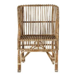 DKD Home Decor Sillón Balinés de Ratán Natural, Largo 52 cm, Alto 82 cm, Ancho 56 cm, Altura Asiento 42 cm