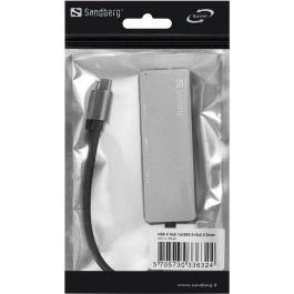 Sandberg SAVER USB-C Hub 1xUSB 3.0 + 3xUSB 2.0 | Adaptador Expansor de Puertos USB para Ordenador, Conecta Disco Duro, Impresora, Ratón Sandberg SAVER USB-C Hub 1xUSB 3.0 + 3xUSB 2.0 | Adaptador Expansor de Puertos USB para Ordenador, Conecta Disco Duro, Impresora, Ratón