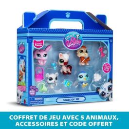 Bandai BAN3701405822897 Pack de 5 Mascotas Littlest Pet Shop Montagne Animales coleccionables