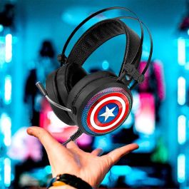 ERT GROUP Auriculares Gaming Capitán América Marvel Sonido Envolvente Virtual 7.1 Conexión USB Jack