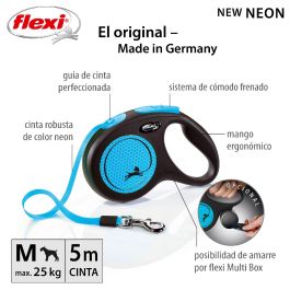 Flexi New Neon M Correa Cinta 5m Azul Neón con Componentes Reflectantes Precio: 21.78999944. SKU: S6102162