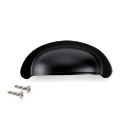 Emuca Lote de 20 tiradores para mueble Alberic, L77mm, intereje 64mm, Zamak, Negro