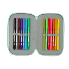 Estuche Escolar con Accesorios Disney Azul 12,5 x 19,5 x 5,5 cm 37 Piezas