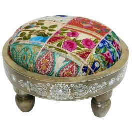 DKD Home Decor Reposapies Indio Multicolor de Mango y Poliester 40x22.8x40 cm (2 Unidades, Surtido Aleatorio) Precio: 97.87932. SKU: S3034395