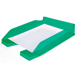 Q-connect Bandeja sobremesa plástico verde transparente 240x70x340 mm