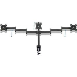 TooQ Soporte de Mesa para 3 Monitores DB1327TN-B | Giratorio, Inclinable | Pantallas 13'-27' | Hasta 8kg por Brazo