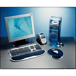 Esselte Alfombrilla de Ratón Lycra y Gel con Soporte de Muñeca, Negro, Antideslizante 215x30x300mm para Confort Premium