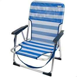 Silla playa aluminio plegalbe fija rayas mar 44x35x72 cm Silla playa aluminio plegalbe fija rayas mar 44x35x72 cm
