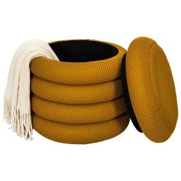 Home Deco Factory Puf Almacenaje Atom Mostaza d.37 cm h.42 cm