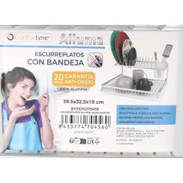 Confortime Escurreplatos Alluma Qutt, 39.5 cm largo x 32.5 cm ancho x 19 cm alto (6 Unidades)