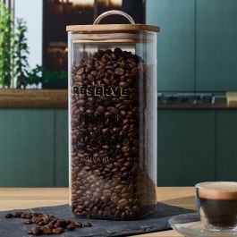 Cook Concept Tarro Conserv. Bistrot 1,5 L Vidrio Borosilicato Tapa Bambú Acero Inoxidable