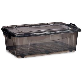 Kipit Bajo Cama 6 Ruedas de Plástico Antracita de 30L - Caja Organizadora para Almacenamiento Espacioso 40x20.5x63 cm (6 Unidades)