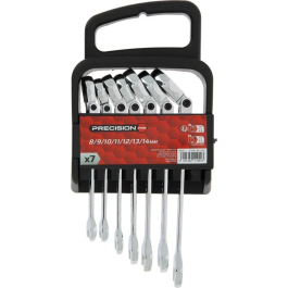 PRECISION STEEL 7 Llaves Combinadas de Trinquete de Acero de Precisión (8-14mm)