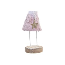 DKD Home Decor Figura de Navidad Reno Fantasía Blanco Rosa Palo Dorado Metal Lana Pack 6 Unidades 5.5x17.5x5.5 cm