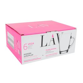 Lav Set 6 Vasos C/Asa 300 Cc Colección Vega (8 Cajas)