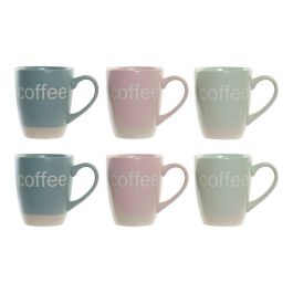 Mug Scandi DKD Home Decor Rosa Verde cm Set de 6