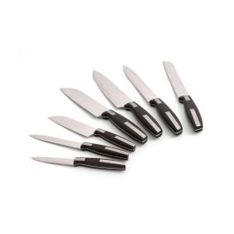 Quid Habitat Cuchillo Verdulero Acero Inoxidable 9 cm Pack 12 Unidades Negro Mango Baquelita Soft Touch Apto Lavavajillas